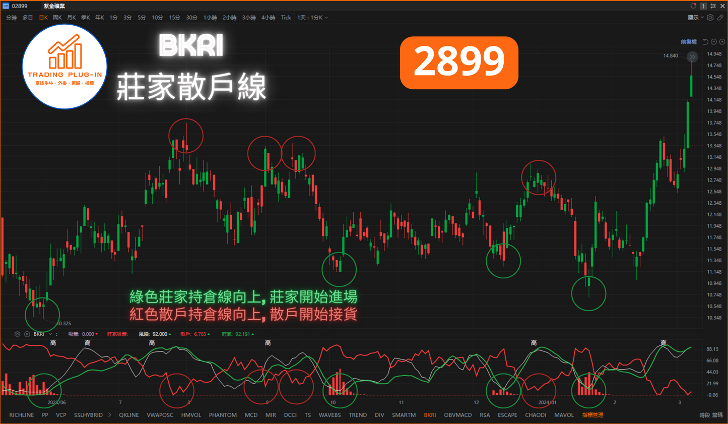 富途牛牛外掛指標 - 莊家散戶線 BKRI