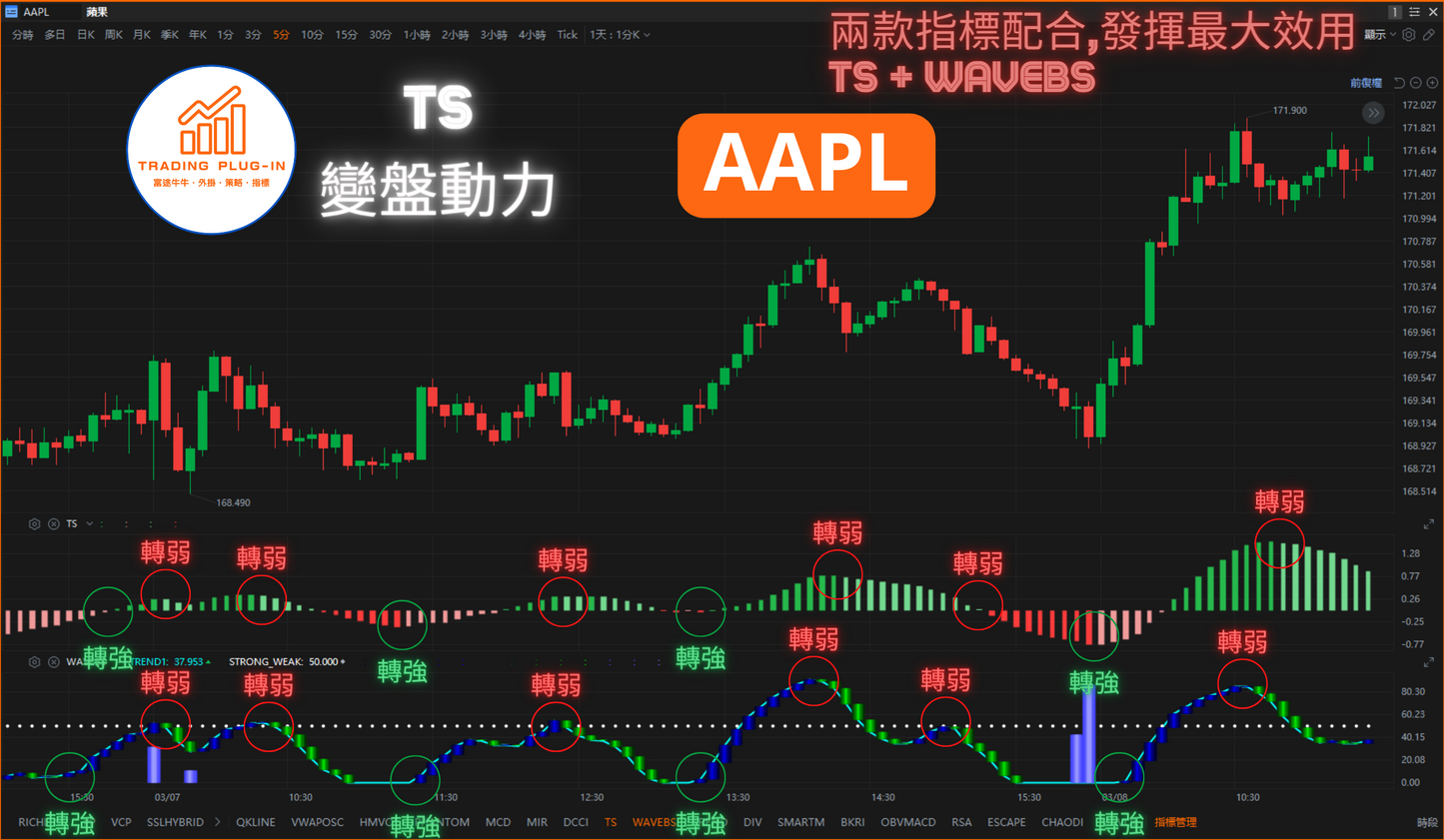 富途牛牛外掛指標 - 變盤動力 TS