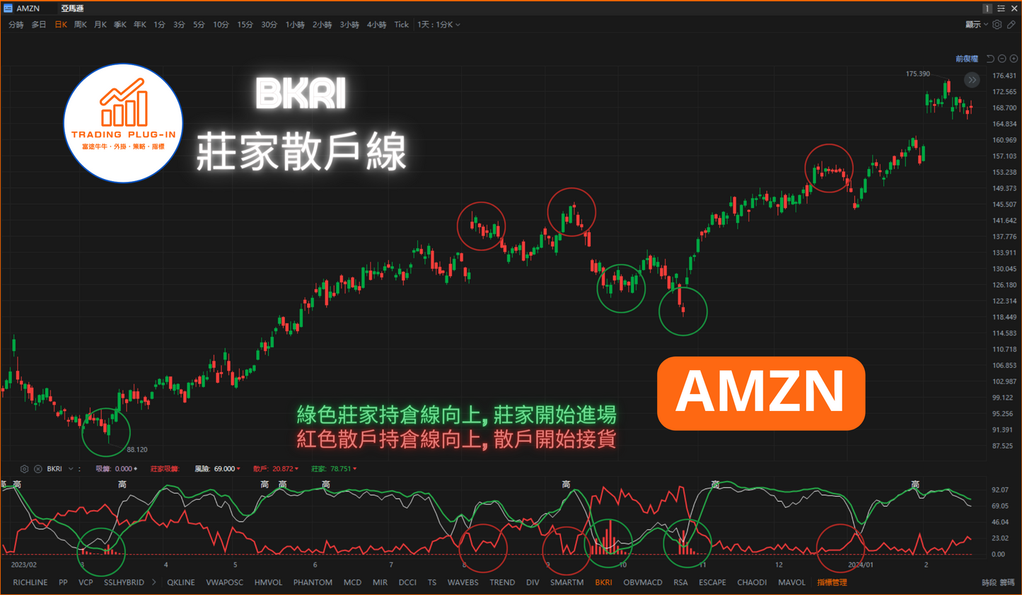 富途牛牛外掛指標 - 莊家散戶線 BKRI