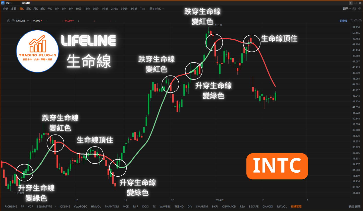 富途牛牛外掛指標 - 生命線 LIFELINE