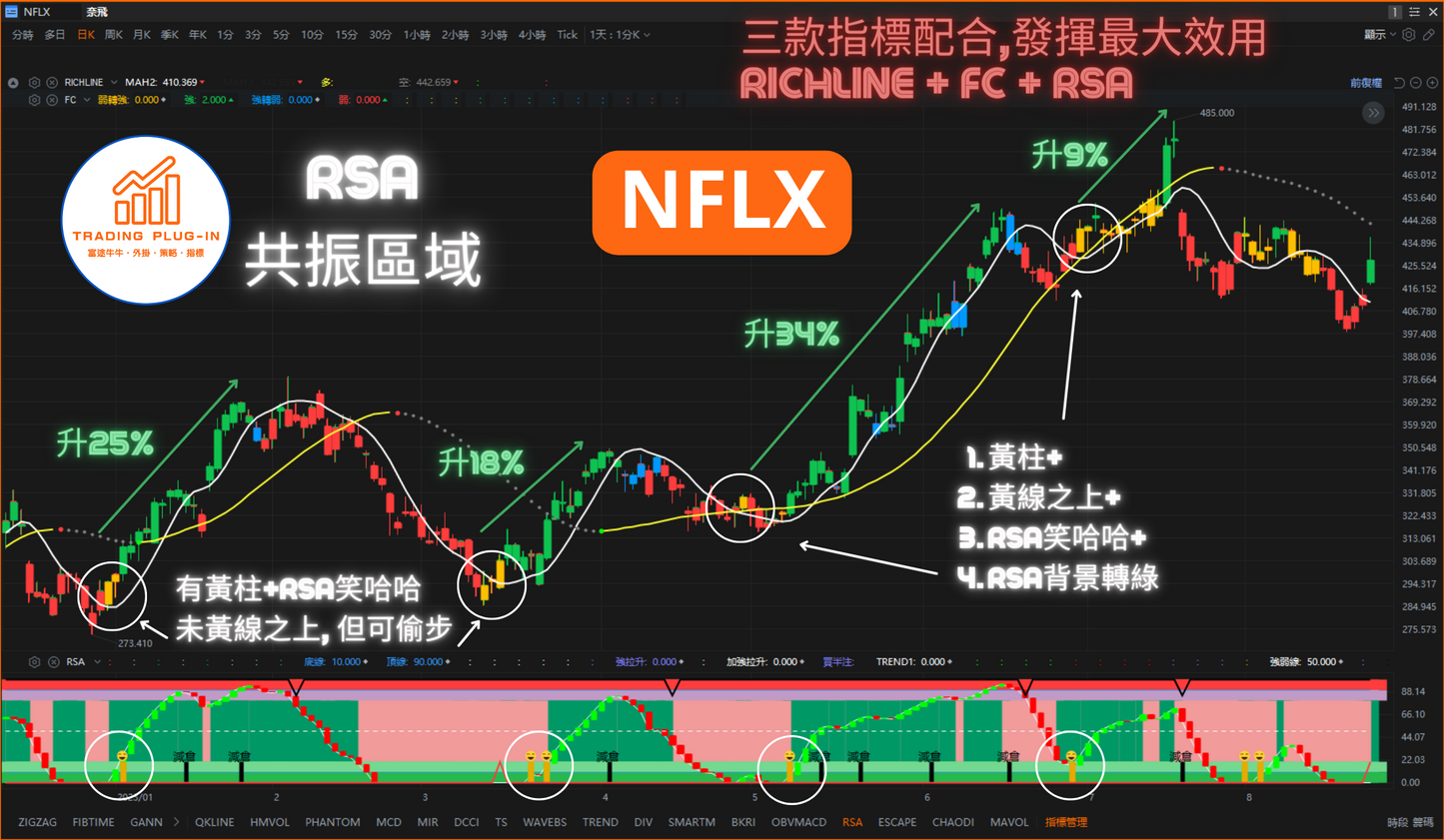 富途牛牛外掛指標 - RSA - 共振區域